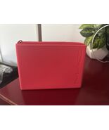 MAC Cosmetics Orange Red Silicone Makeup Bag Clutch Case Cosmetic Pouch ... - $17.77