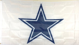 DALLAS COWBOYS 3x5&#39; FLAG (WHITE/BLUE) BRASS GROMMETS IN/OUTDOOR-100D POL... - $10.00