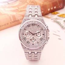Ladies Watch Woman Fashion Ice - Out Diamond Rhinestone Wrist Bling Watch Quartz - £39.95 GBP