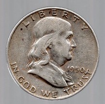 1950 Ben Franklin Half Dollar  SILVER - £35.55 GBP