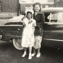 Woman Girl Car First Communion Photograph Vintage Old Photo 1940s Betty Kelton - $9.95