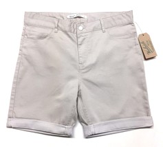 Woolrich Women&#39;s size 10 Stretch Standing Stone Denim Bermuda Shorts Cuf... - $22.49