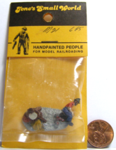 Jone&#39;s Small World Model M21 Hand Painted People Man on Stump Beside Fir... - $11.95