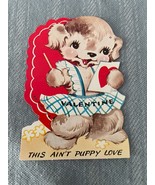Puppy Dog Love A-Meri-Card Valentines Card Early 1900&#39;s Die Cut Vintage  - £3.72 GBP