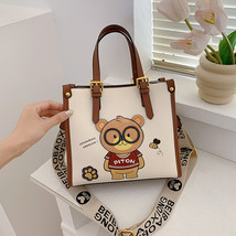  Cartoon Cute Bear College Style Small Square Bag 2023 Autumn Temperament Wild W - £53.73 GBP