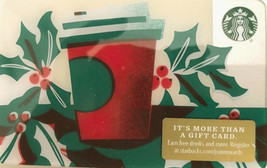 Starbucks 2018 Holly Paper Cup Collectible Gift Card New No Value - £2.39 GBP