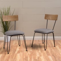 Black/Grey 2-Piece Set Of Orval Metal Chairs With Cushions From Christopher - £227.78 GBP