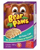 6 boxes DARE Bear Paws Birthday Cake Flavor Cookies 168g Each- Free Shipping - $37.74