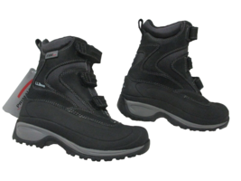 L.L Bean Hi Top Hook Loop Straps Black Hiking Snow Shoes Boots Womens 7 Medium - £70.47 GBP