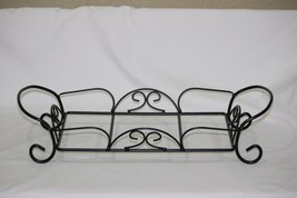 Rectangular Ornate Black Metal Stand Rack for Glass or Stoneware Baking Dish - £7.20 GBP