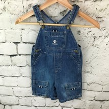 OshKosh Sz 24Mos Overalls Shorts Blue Denim Adjustable 100% Cotton - £12.66 GBP