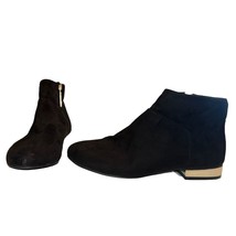 ASOS ACTON Flat Ankle Boots Bootie Women Size 6 Black Suede Side Zipper ... - $9.68