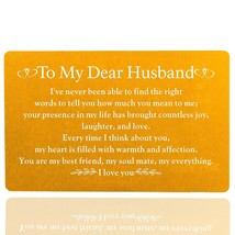 Metal Greeting Cards for Men Him Husband Gifts Best Husband Valentine&#39;s Day Birt - £13.87 GBP