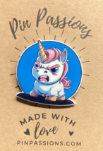  Angry Unicorn Lapel Pin  - $8.00