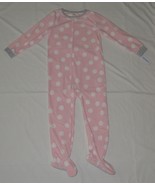 Carters Fleece Footed Pajama Blanket Sleeper Girl Size 7 8 Pink w/ Polka... - $524.64 MXN