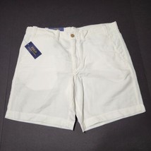 NEW Polo Ralph Lauren Mens Shorts 34 White Linen Cotton Blend Straight Fit  - £35.47 GBP
