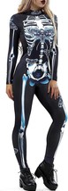 Tights Bodysuit 3D Skeleton Printed Halloween Cosplay Costume Sexy for Men Women - £11.78 GBP