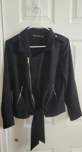 NWOT Zara Basic Women&#39;s Black Zip Up Jacket Size XS - £39.11 GBP