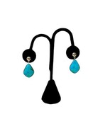 Jay King Mine Finds DTR 925 Sterling Turquoise Rhombus Dangle Pierced Ea... - $1,236.61 MXN