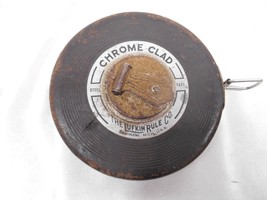 Old Vtg LUFKIN RULE Co. 50 FEET CHROME CLAD TAPE MEASURE ANCHOR SAGINAW ... - $29.69