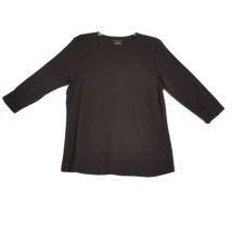 Christopher Banks Women&#39;s 3/4 Sleeve Black Top Size Medium - $13.10