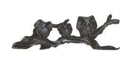 Vintage Pewter Bird Figurine Owls On Branch Woodland Mod Metal - £11.66 GBP