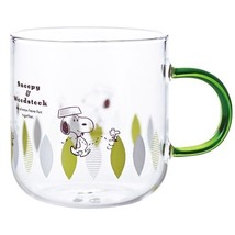 Snoopy color handle heat-resistant glass mug (green/leaf) - £44.24 GBP