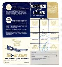 Northwest Orient Airlines Ticket Jacket 1962 - $11.88