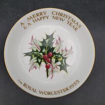 Vintage Royal Worcester 1955 Merry Christmas Happy New Year Bone China E... - $37.61