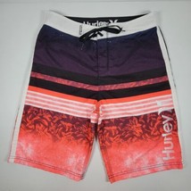 Hurley Men’s Size 32 Bright Stripes Stretch Fly Tie Swim Board Shorts  - £12.75 GBP