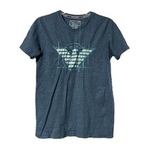 Armani Jeans Women Blue Graphic Logo Pima Cotton Short Sleeve T Shirt Si... - $17.81