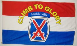 Nuge 10th Mountain Division Climb to Glory Flag 3&#39; X 5&#39; Indoor Outdoor Army Bann - £11.36 GBP
