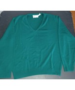 Men&#39;s Sweater London Fog Green V-Neck Sz Large - FREE SHIPPING - £18.19 GBP