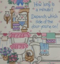 Bathroom Embroidery Finished Towel Clawfoot Tub Floral Potty Humor EVC - £13.54 GBP