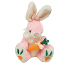 Vintage Cloud 9 Dan Brechner Pink Bunny Rabbit Carrot Stuffed Animal Plush Toy - £29.13 GBP