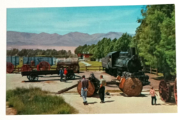 Furnace Creek Ranch Train Mining Relics CA Colourpicture Postcard c1960s - £4.76 GBP