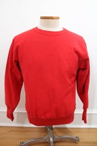 Vtg 70s Champion M Red Reverse Weave Warmup Blank Pullover Crew Sweatshirt - £176.56 GBP