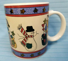 Alma Lynne Christmas BELIEVE Holiday Coffee Coffee Tea Mug Cup Red Blue - $19.99