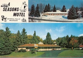 Crystall Falls MICHIGAN~4 Seasons MOTE-SUMMER &amp; Winter Views Postcard - £6.56 GBP