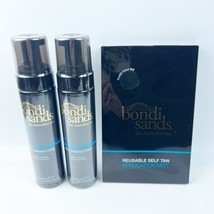 TWO New Bondi Sands Dark Self Tanning Tan Foam 6.76 oz ea + Mitt Sealed Coconut - £23.44 GBP