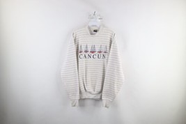 Vtg 90s Streetwear Mens L Distressed Spell Out Sailboat Cancun Sweatshirt USA - £31.12 GBP