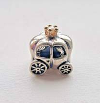 Pandora Royal Wedding Carriage Cinderella Coach Gold 925 Sterling Silver Charm - £30.75 GBP