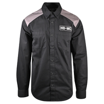 Harley-Davidson Men&#39;s Shirt Grey Black HDMC Long Sleeve Woven (124) - £30.28 GBP