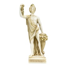Greek Roman God of Wine &amp; Theatre Dionysus Bacchus Statue Sculpture Patina Gold - £26.98 GBP