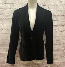 Valerie Stevens Womens Black Velvet Blazer Jacket Petite 4P Fitted $115 NEW - £30.79 GBP