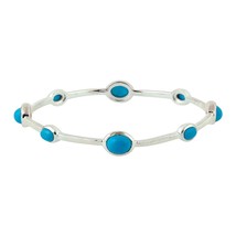 Sterling Silver 925 Gorgeous fix  Bangle With Constructed Turquoise With White  - £74.33 GBP