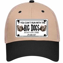 Run With The Big Dogs Novelty Khaki Mesh License Plate Hat - £23.17 GBP