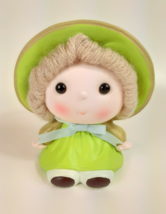 Chalkware Girl Doll Bank Lefton VTG 80s 02444 Yarn Hair Big Head Green N... - $14.68