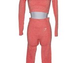 Gymshark Women&#39;s Pink and Red Crop-top And Leggings Sz Small - $19.00