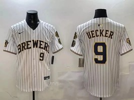 Cam uecker milwaukee brewers white pinstripe jersey thumb200